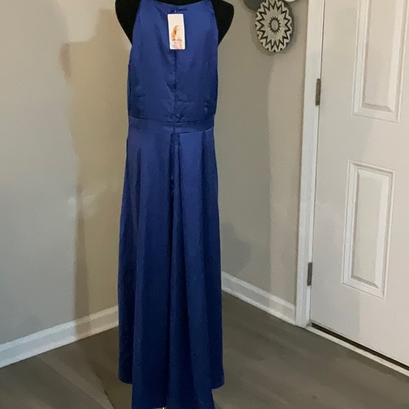 NWT Pretty Garden Satin Like High Low  Dress With Pockets - Size Large - Picture 9 of 10